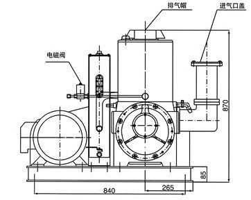 X型旋片式真空泵的外形尺寸�D1